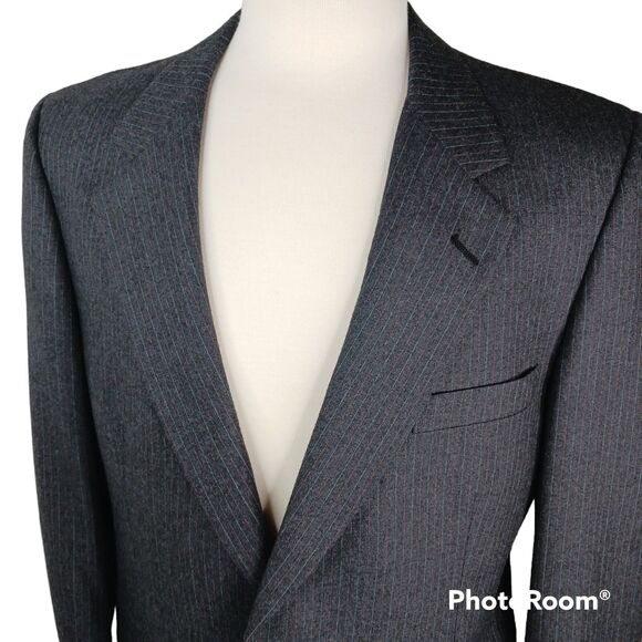 Bradmore Woolf Brothers Suit 40 Gray Pinstripes 2 Button, Trousers W36 - Picture 2 of 14